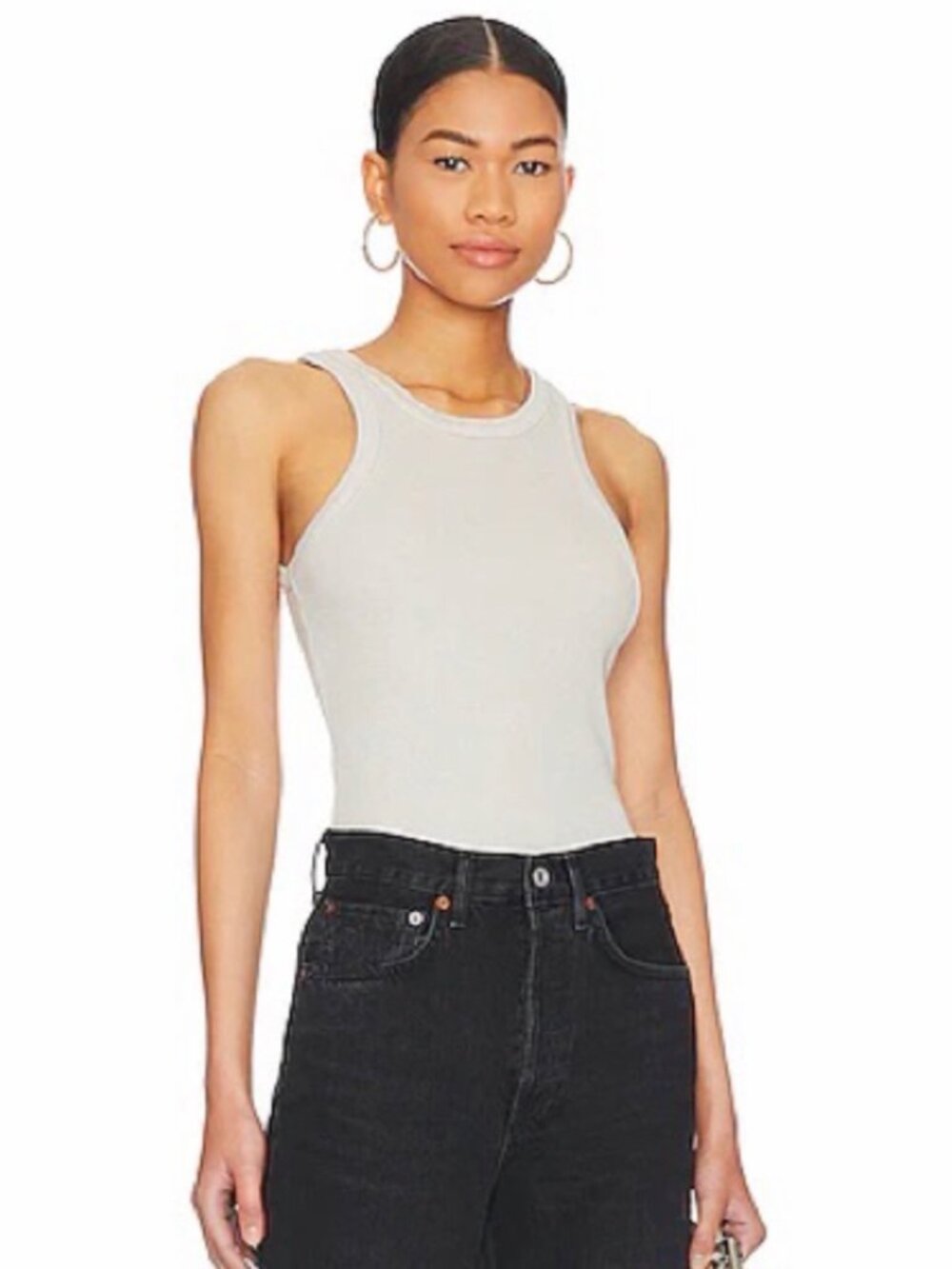 BNWT Agolde - Rayne Ribbed Tank in Powder XS